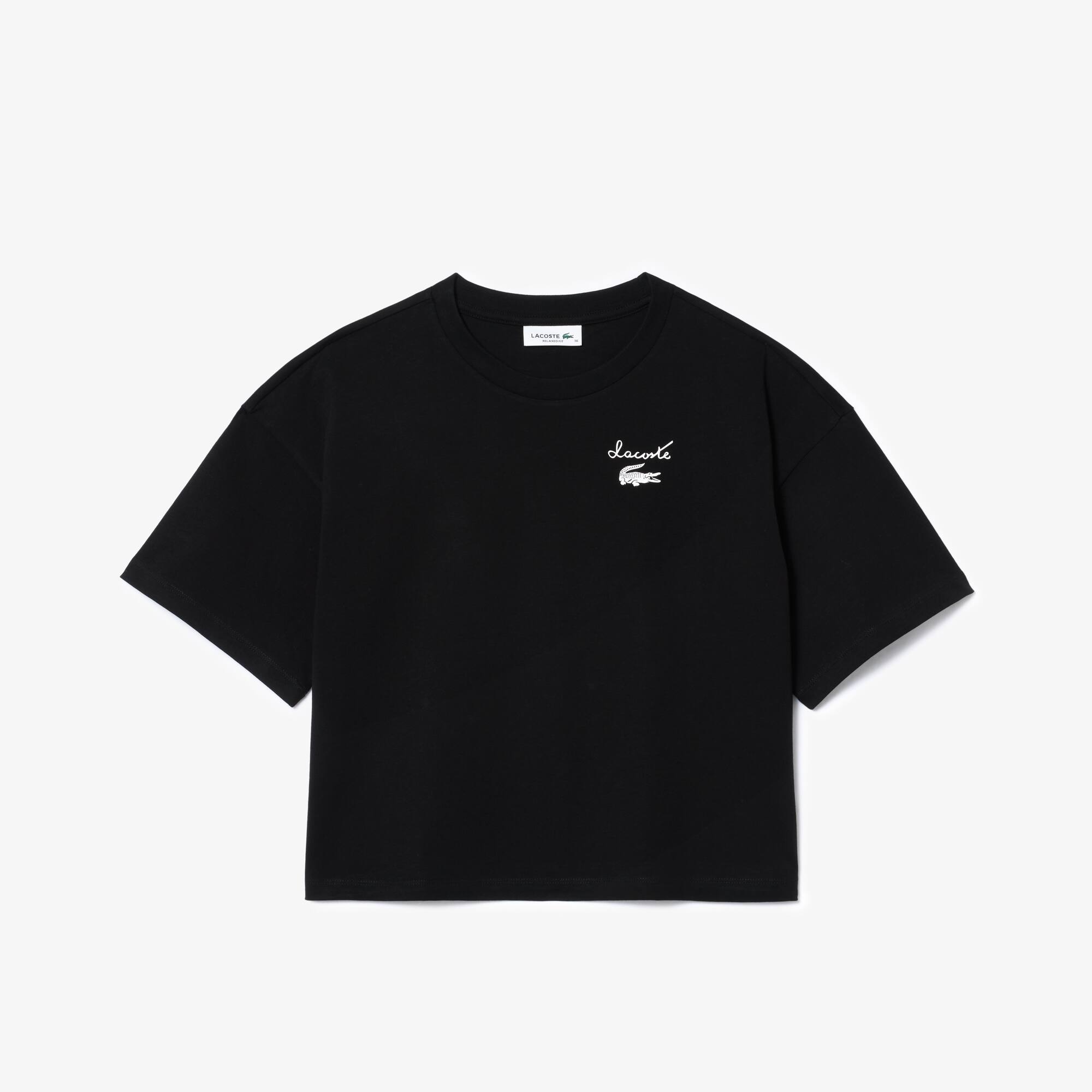 Tシャツ・カットソー Lacoste Crew Neck Black T-Shirt TH2038-031 Lacoste Live Men's Short-Sleeve T-Shirt Black TH2038-00-031