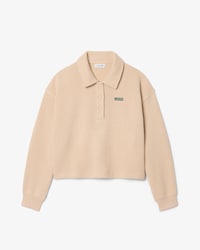 Oversized Ribbed Polo Collar Sweatshirt