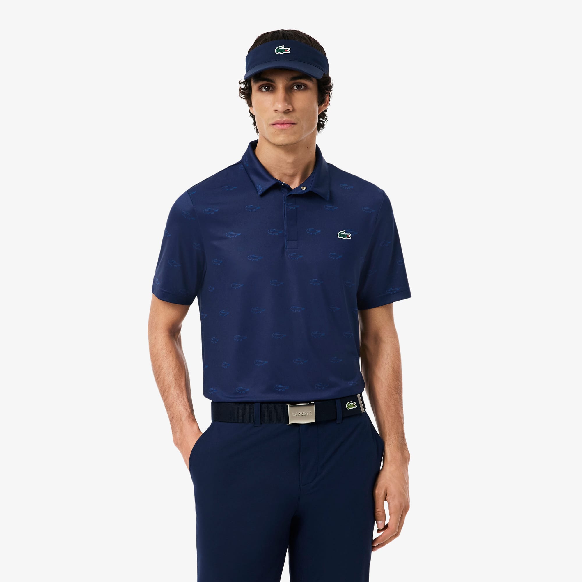 【新品】LACOSTE GOLF | ポロシャツ 半袖 ネイビー Mサイズ Regular Fit UV Protect Golf Polo Shirt - Men's Short Sleeves Polo