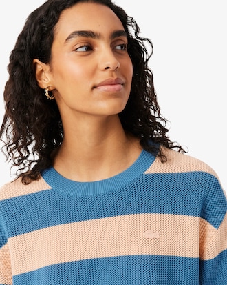 Striped Mesh Knit T-shirt