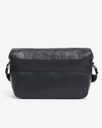 Small Monogram Leather Flap Satchel