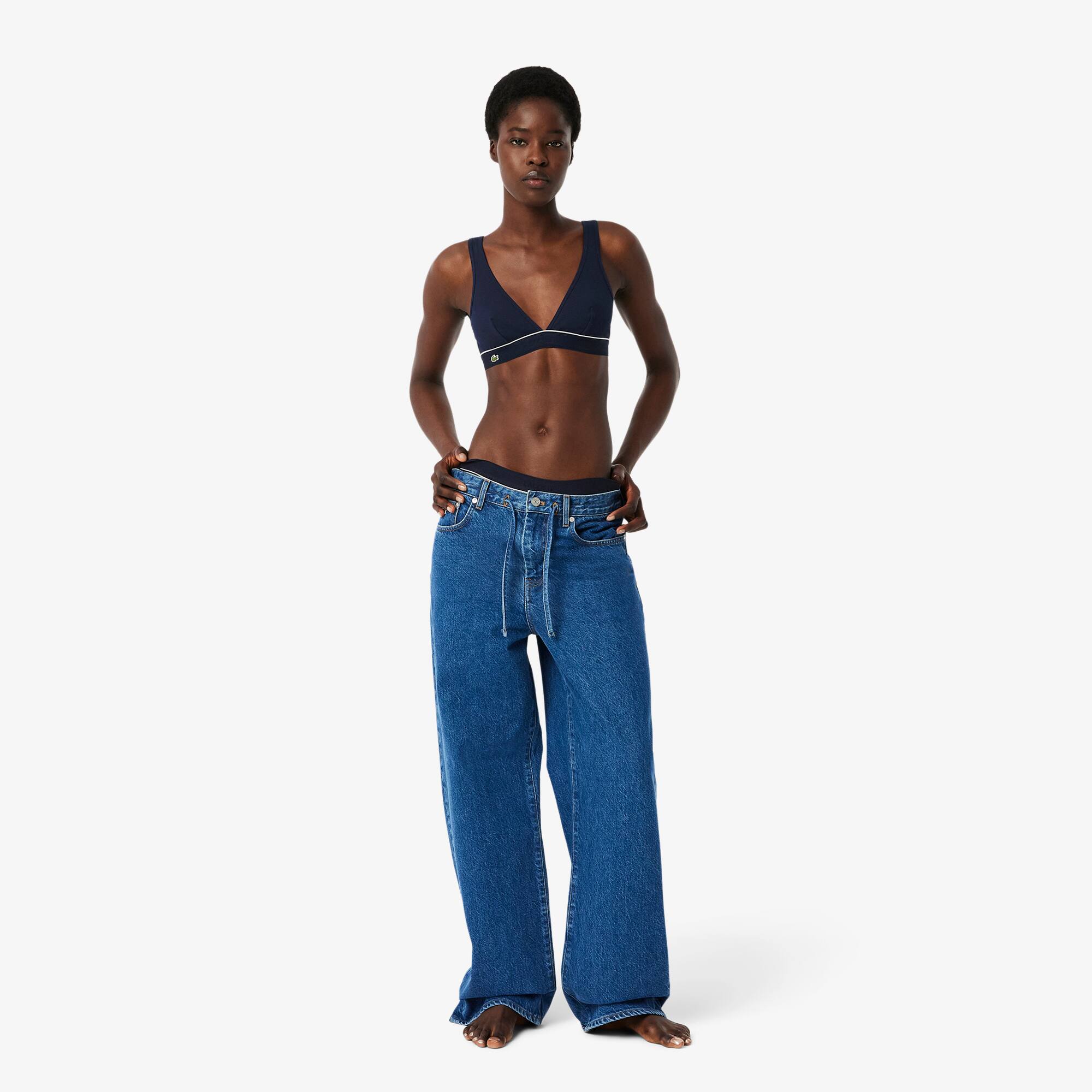 Ribbed Cotton Triangle Bralette - Women's Bralettes - New In 2026