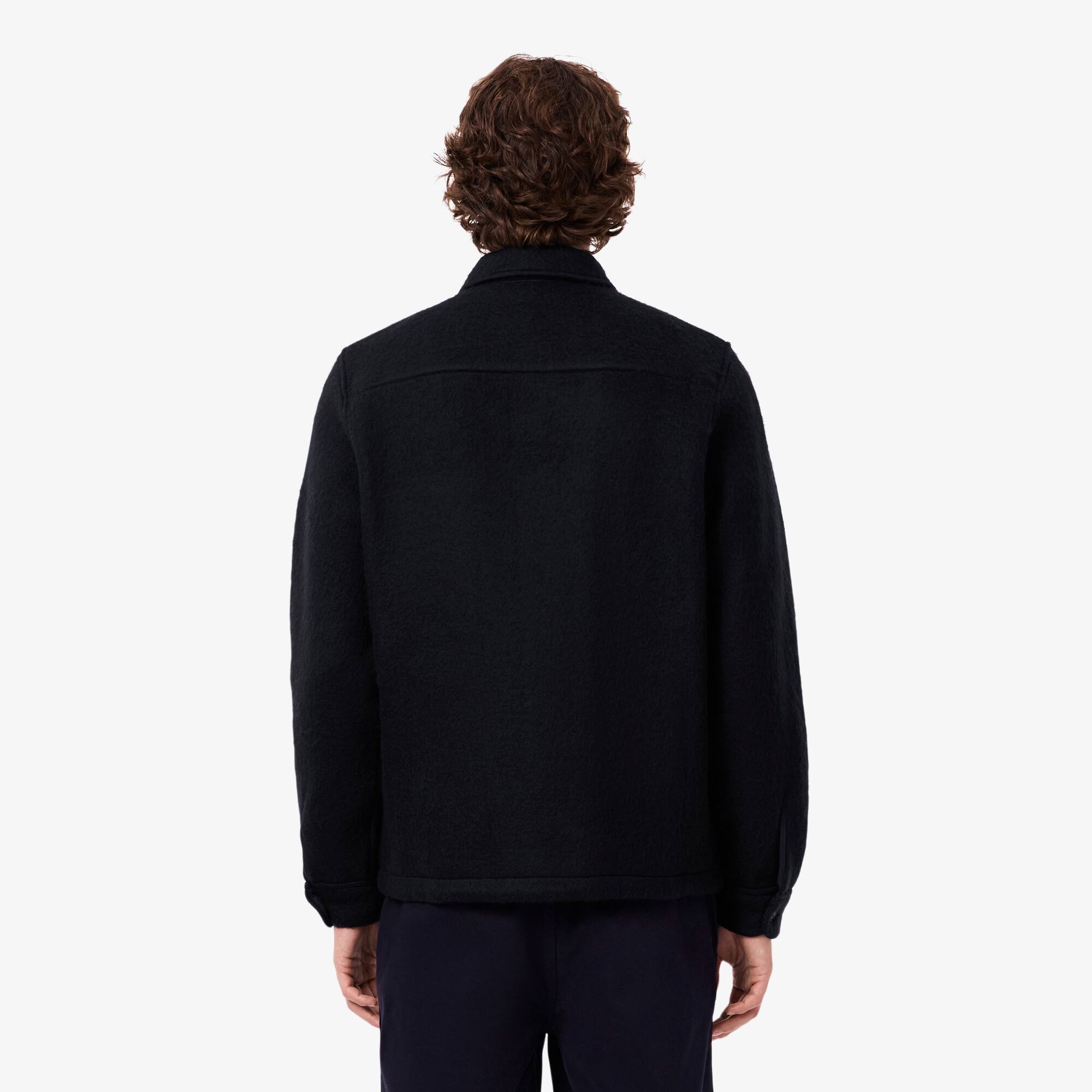 Wool Blend Felt Overshirt - Men's Long Sleeves Shirts - New In