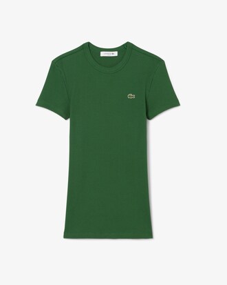 Slim Fit Ribbed Cotton T-shirt