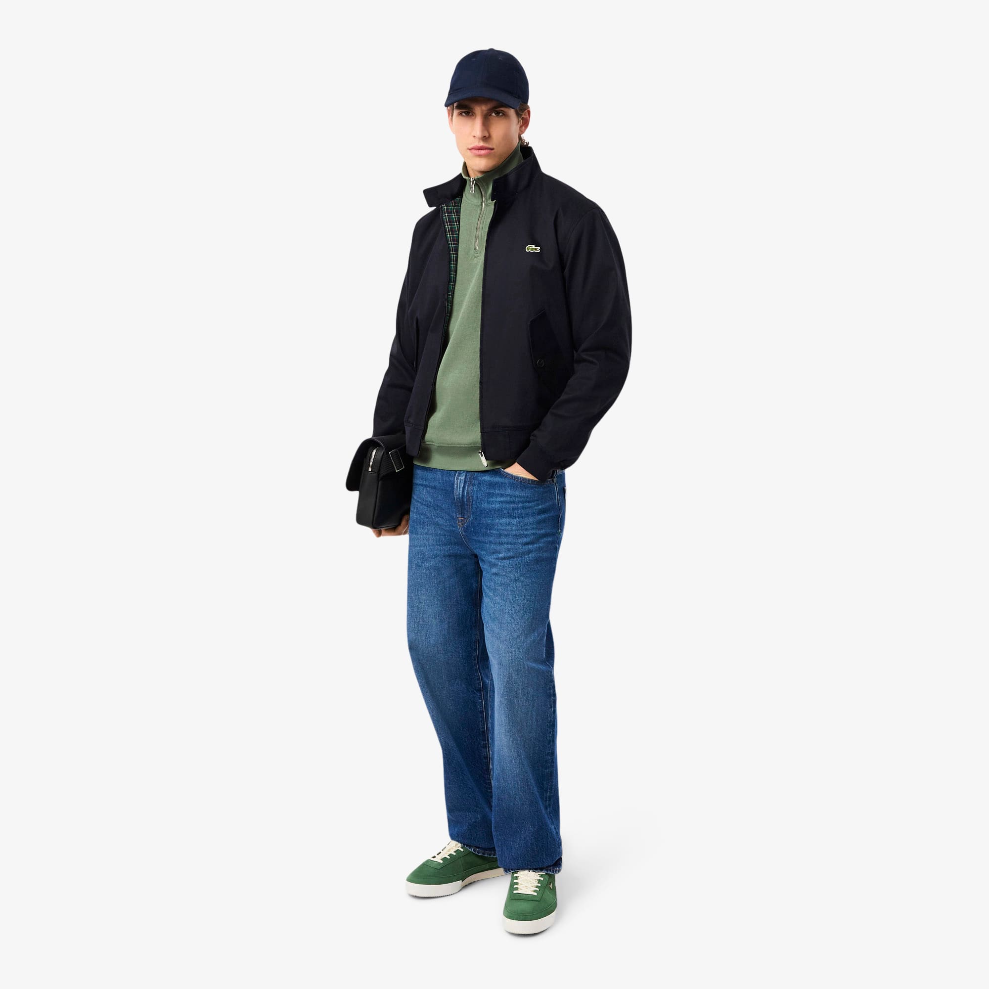 Zip-Up High Neck Interlock Sweatshirt - Men's Sweatshirts - New In
