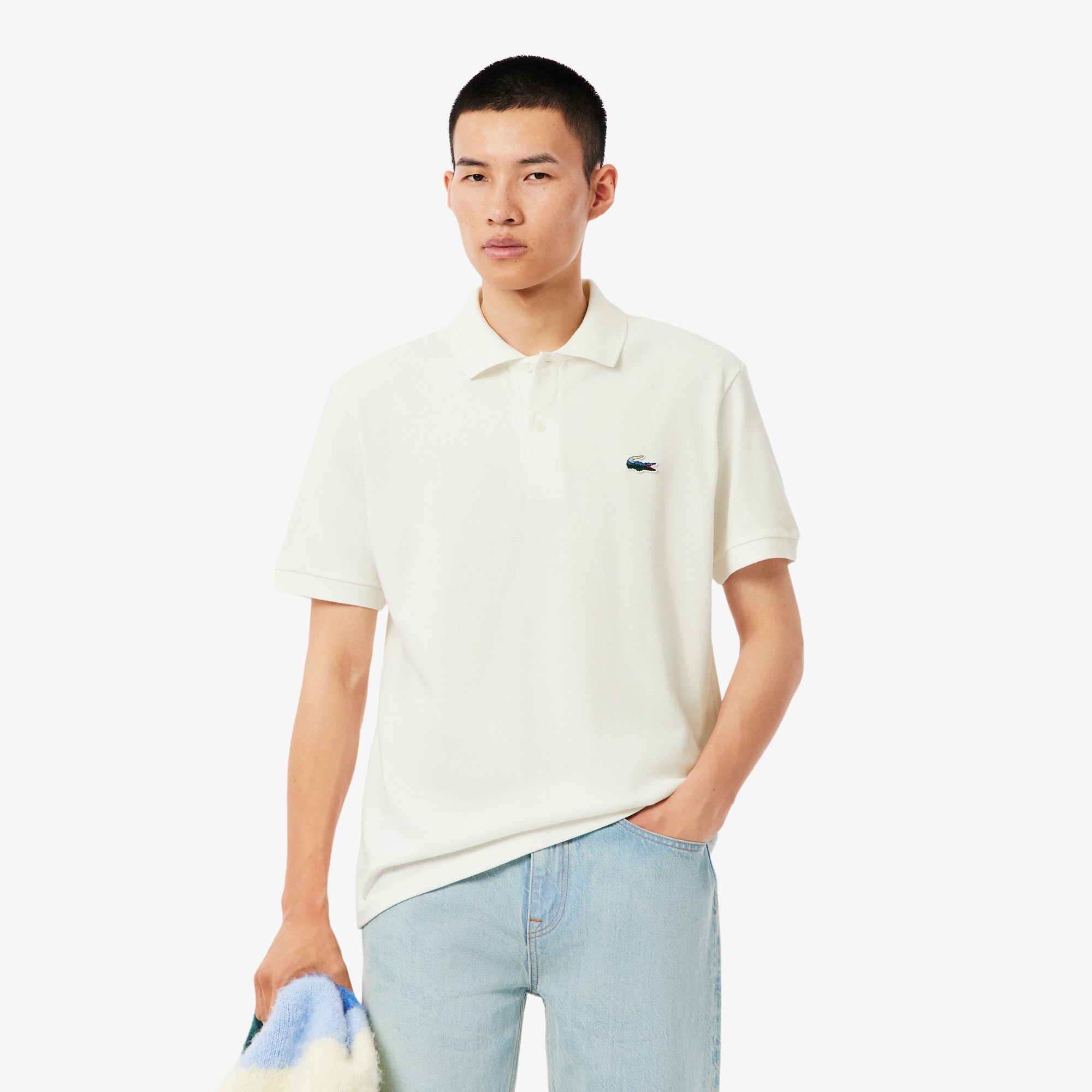 Classic Fit Landscape Crocodile Piqué Polo Shirt - Men's Short