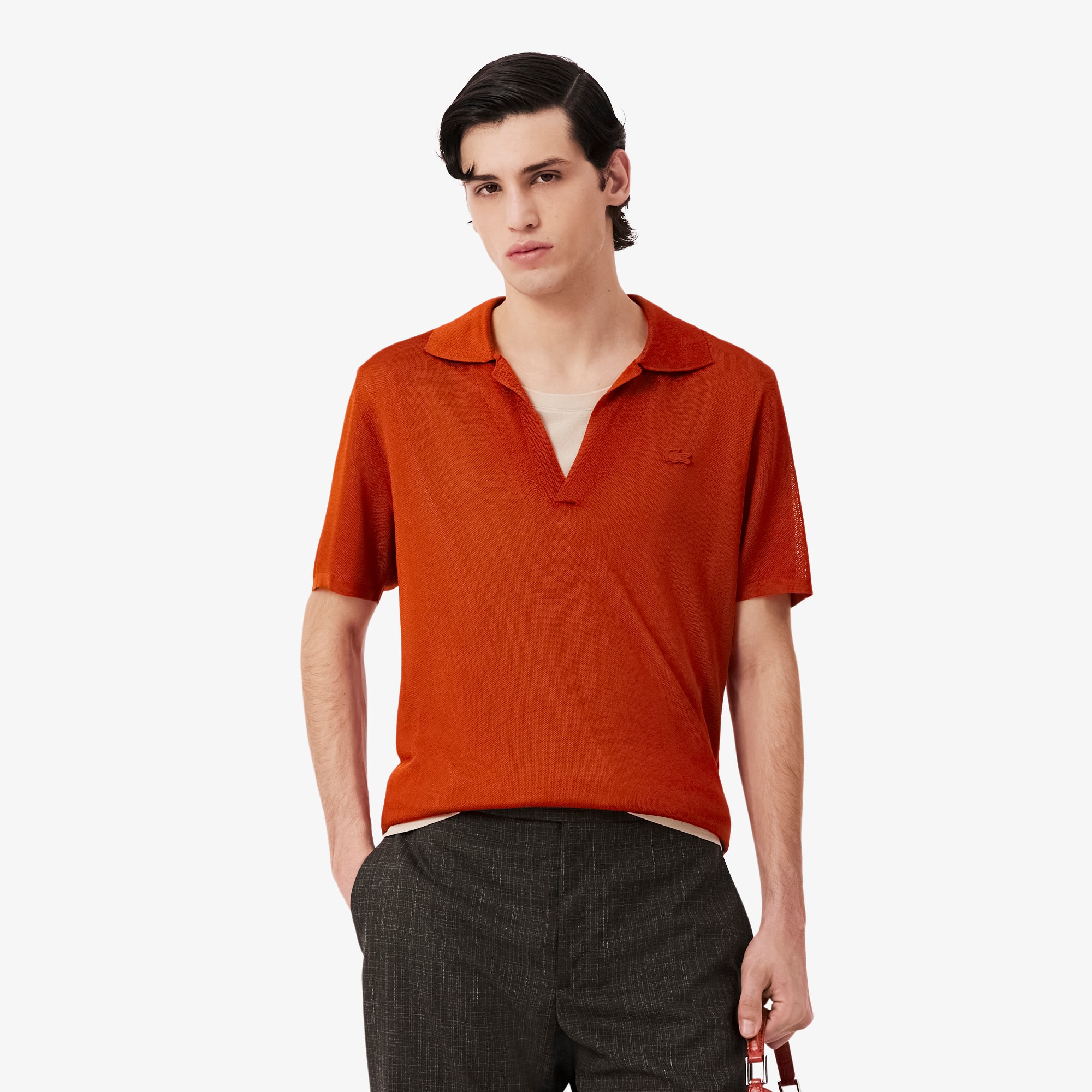 Runway Slim Fit Satin Piqué Polo Shirt - Men's Knitwear - New In