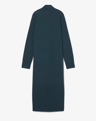 Runway Polo Collar Merino Wool Blend Maxi Dress
