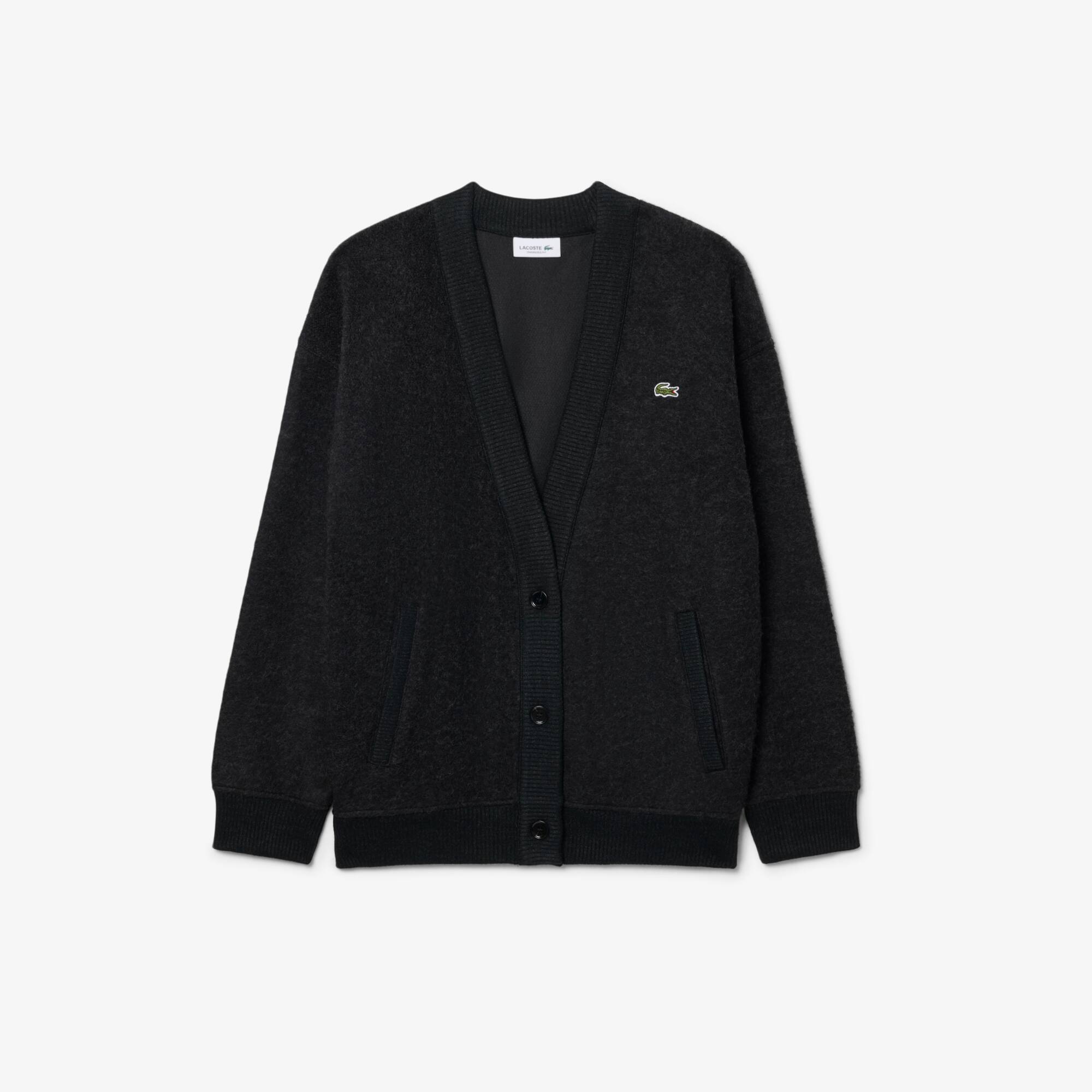 Oversized Boiled Wool Knit Cardigan - undefined - New In 2026