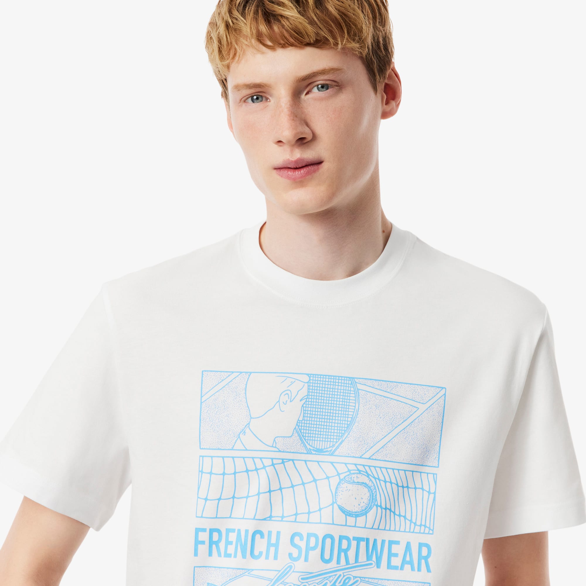 Tennis Court Print Cotton T-shirt - Men's t-shirts - New In