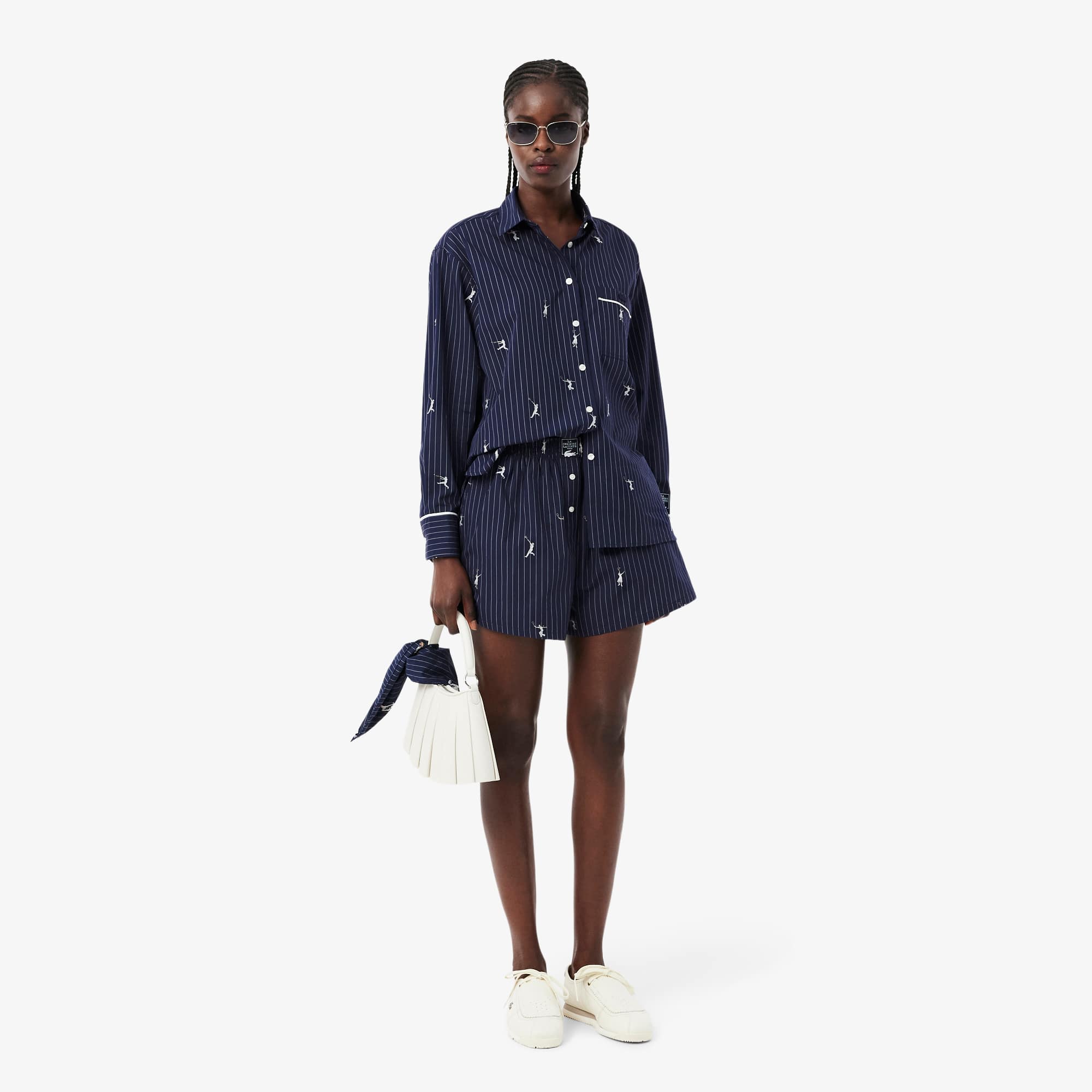 Oversized Shirt with Jacquard Motifs - Women's Shirts & Tops - New