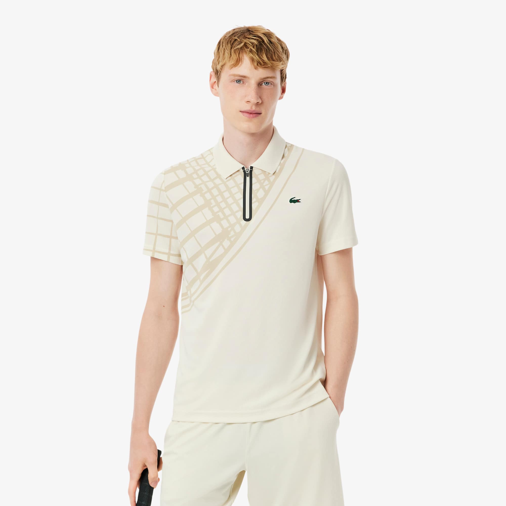 Ultra Dry Printed Slim Fit Tennis Polo Shirt - Men's Short Sleeves