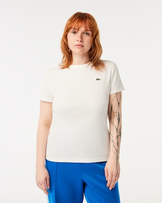 Slim Fit Ribbed Cotton T-shirt