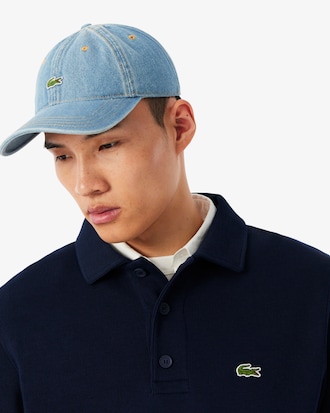 Ribbed Cotton Polo Collar Sweatshirt