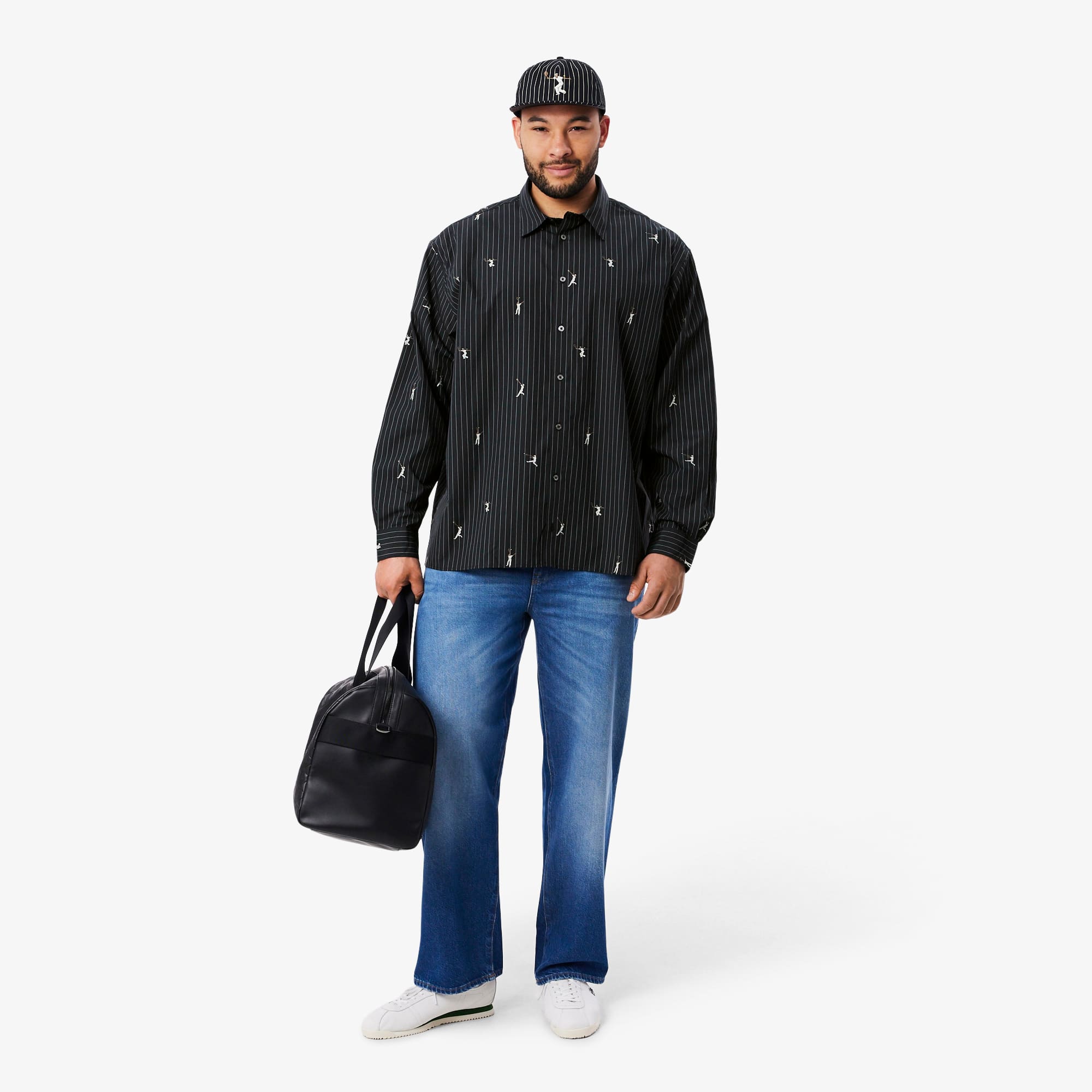 Relaxed Fit Embroidered Cotton Shirt - Men's Long Sleeves Shirts