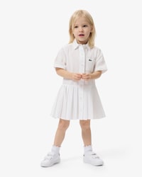 Poplin Pleat Skirt Shirt Dress