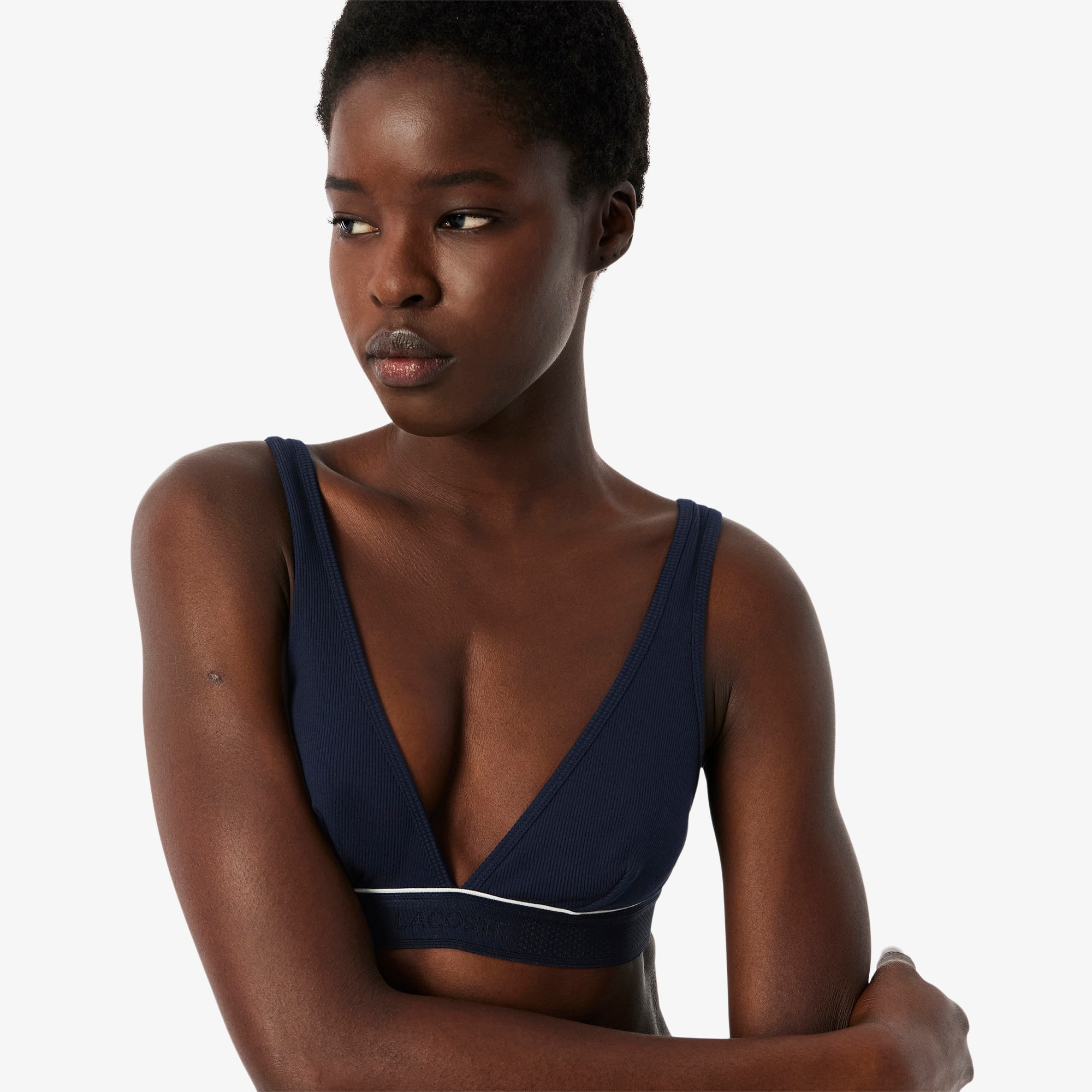 Ribbed Cotton Triangle Bralette - Women's Bralettes - New In 2026