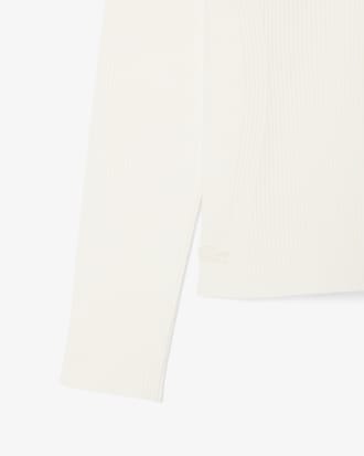 High Neck 3D Ribbed Knit Sweater