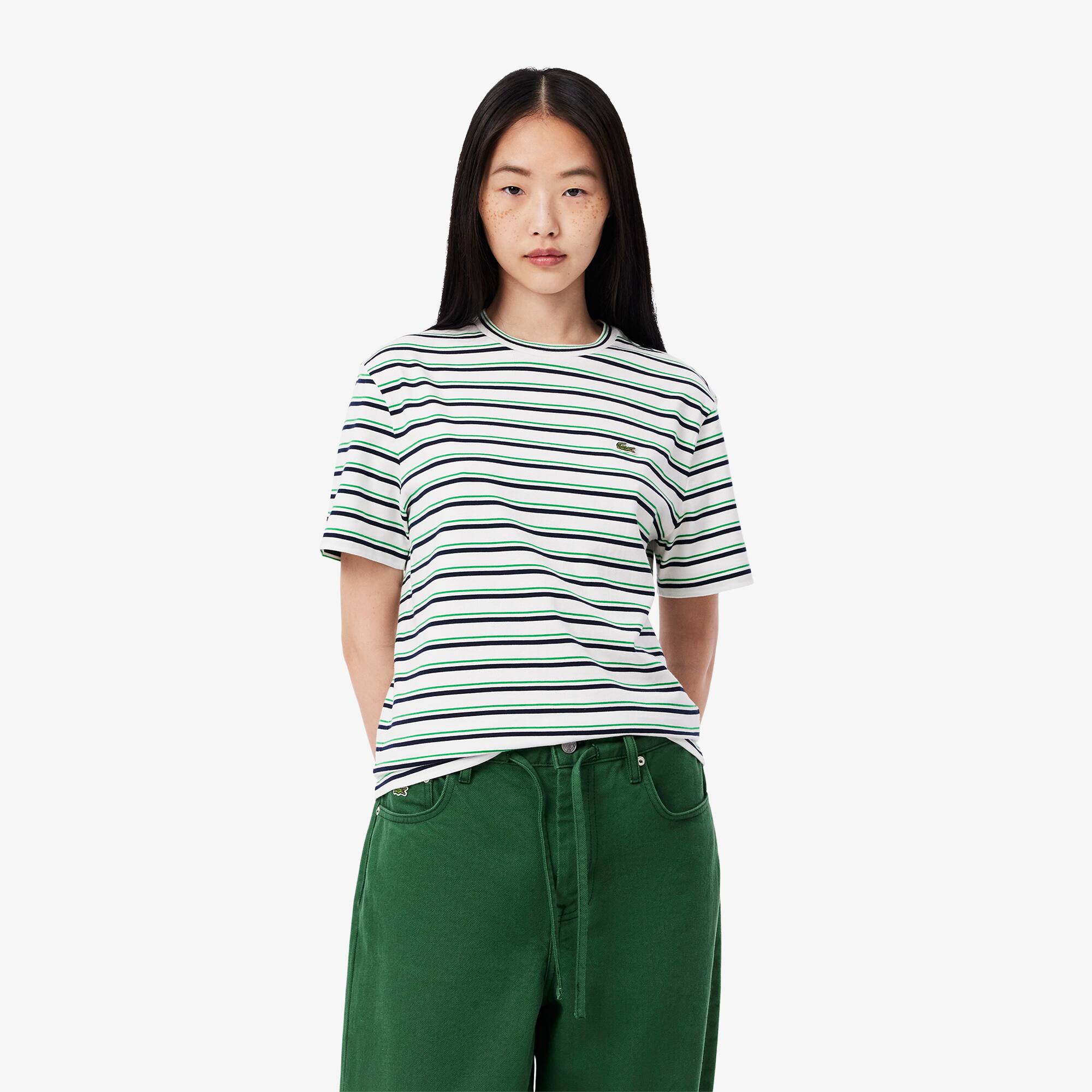 Tシャツ・カットソー Theory SS25 Striped shirt (P0204503 E17) Striped Cotton T-shirt - Women's T-Shirts - New In 2025