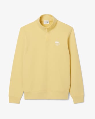 High Neck Zip-Up Print Sweatshirt