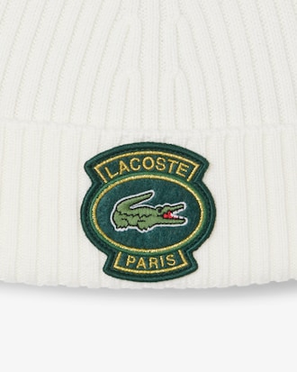 Ribbed Wool Badge Beanie