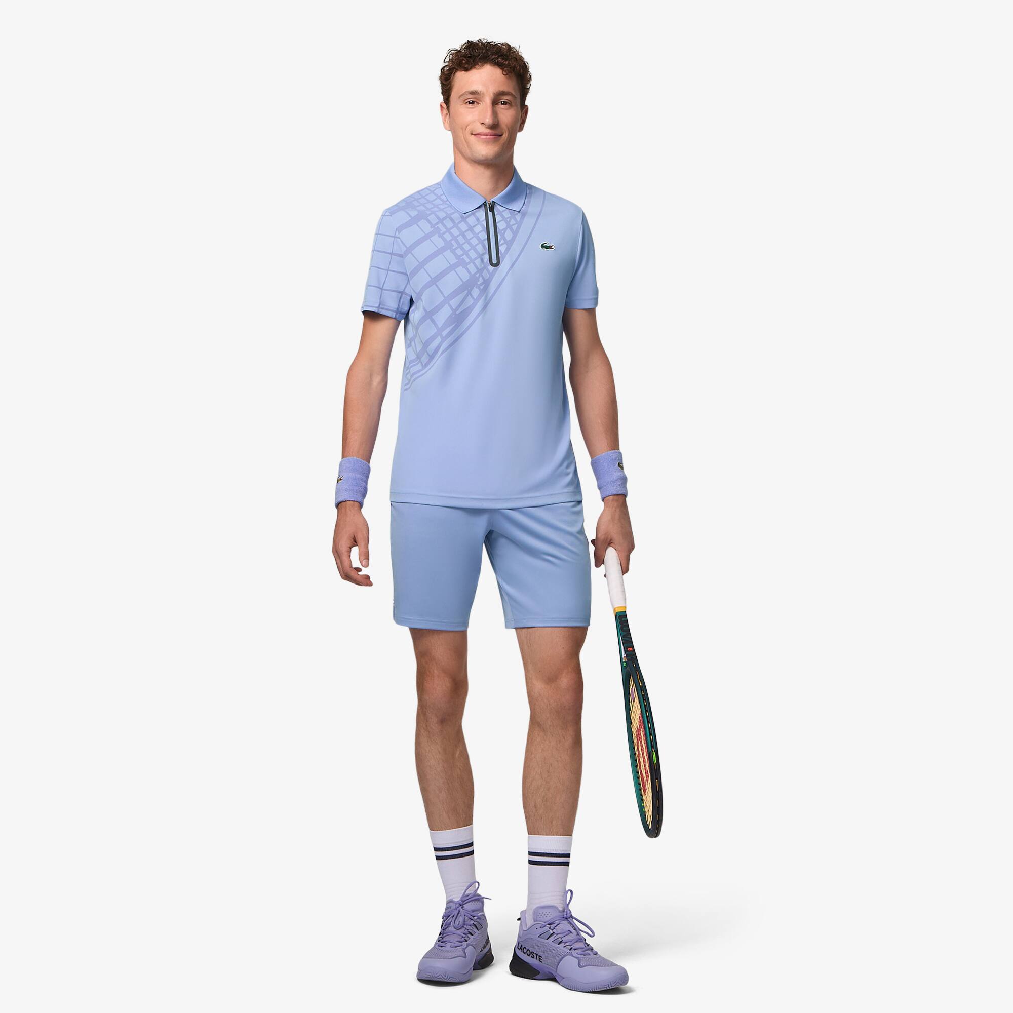 Ultra Dry Printed Slim Fit Tennis Polo Shirt - Men's Short Sleeves