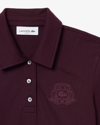 Slim Fit Embroidery Accent Stretch Piqu&eacute; Polo Shirt