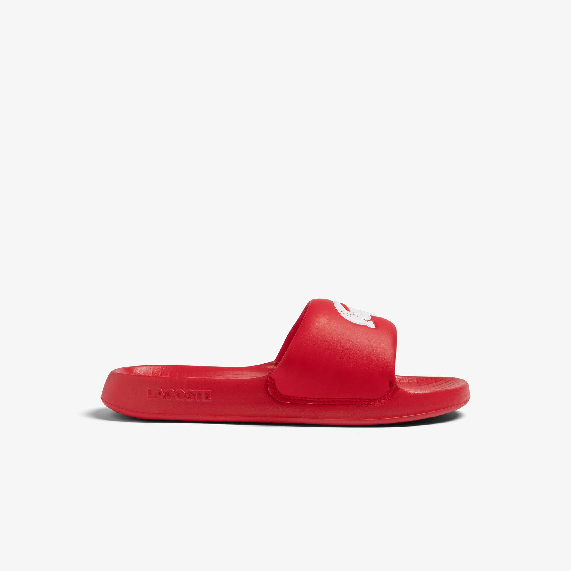 Red discount lacoste sliders