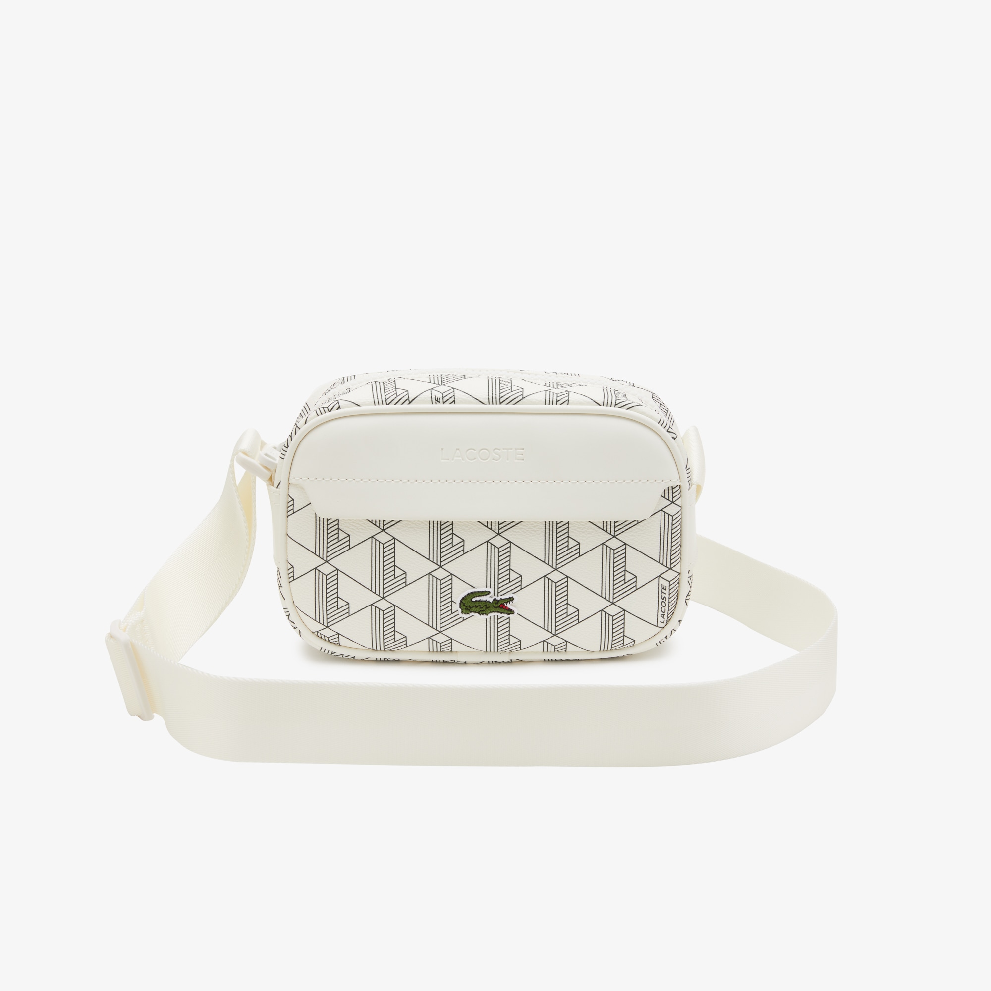 Unisex Lacoste Monogram Print Rectangular Reporter Bag Vertical Bags