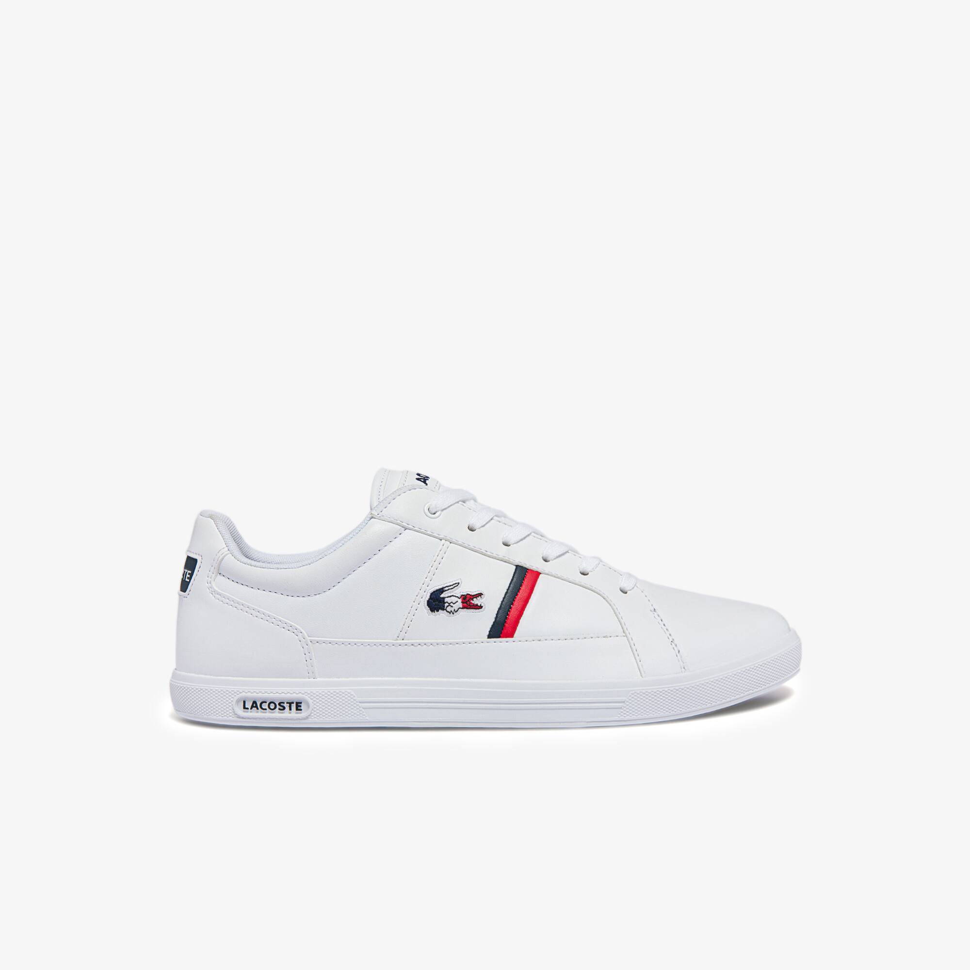 Men's Europa Tricolore Leather and Synthetic Trainers | LACOSTE