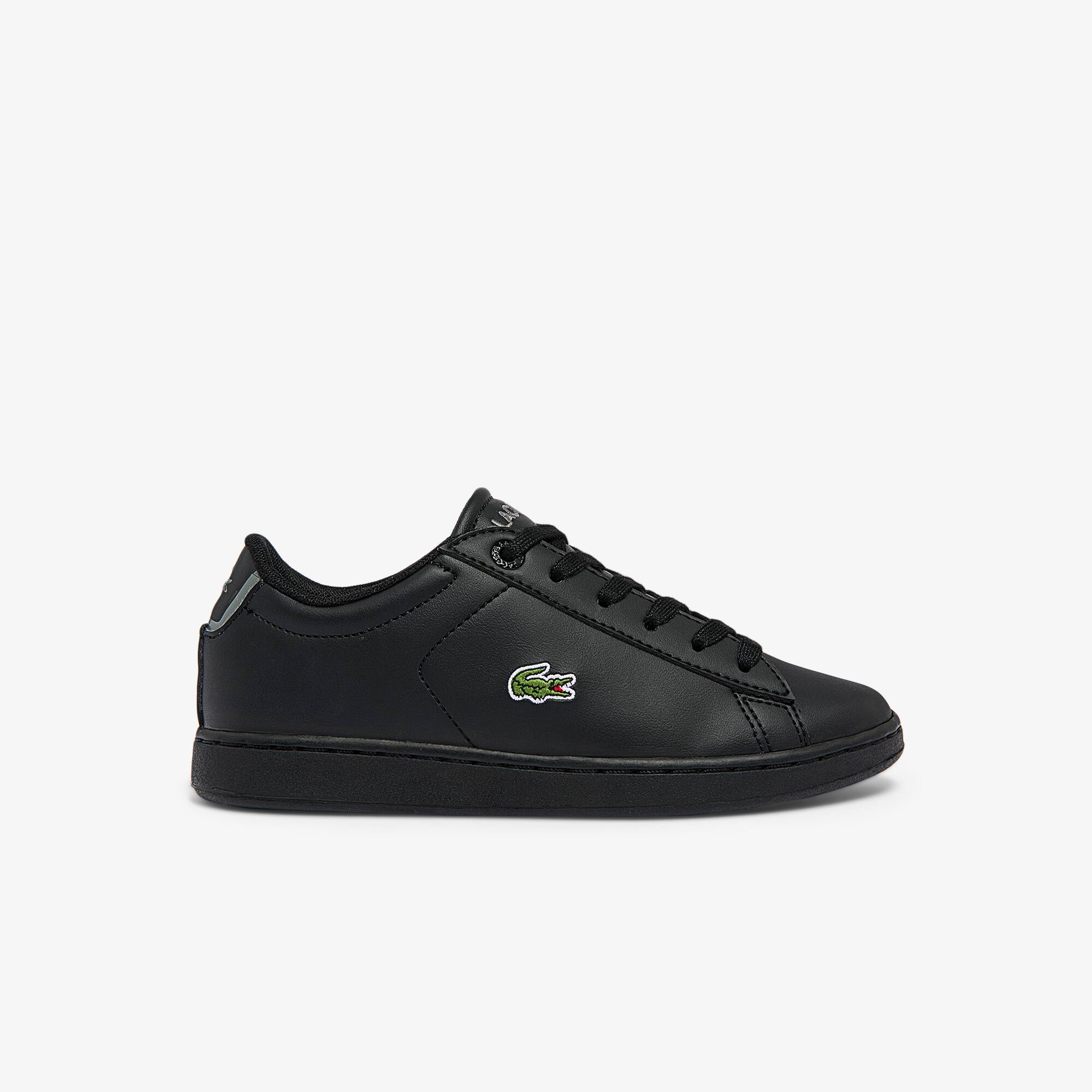 Black lacoste trainers kids clearance