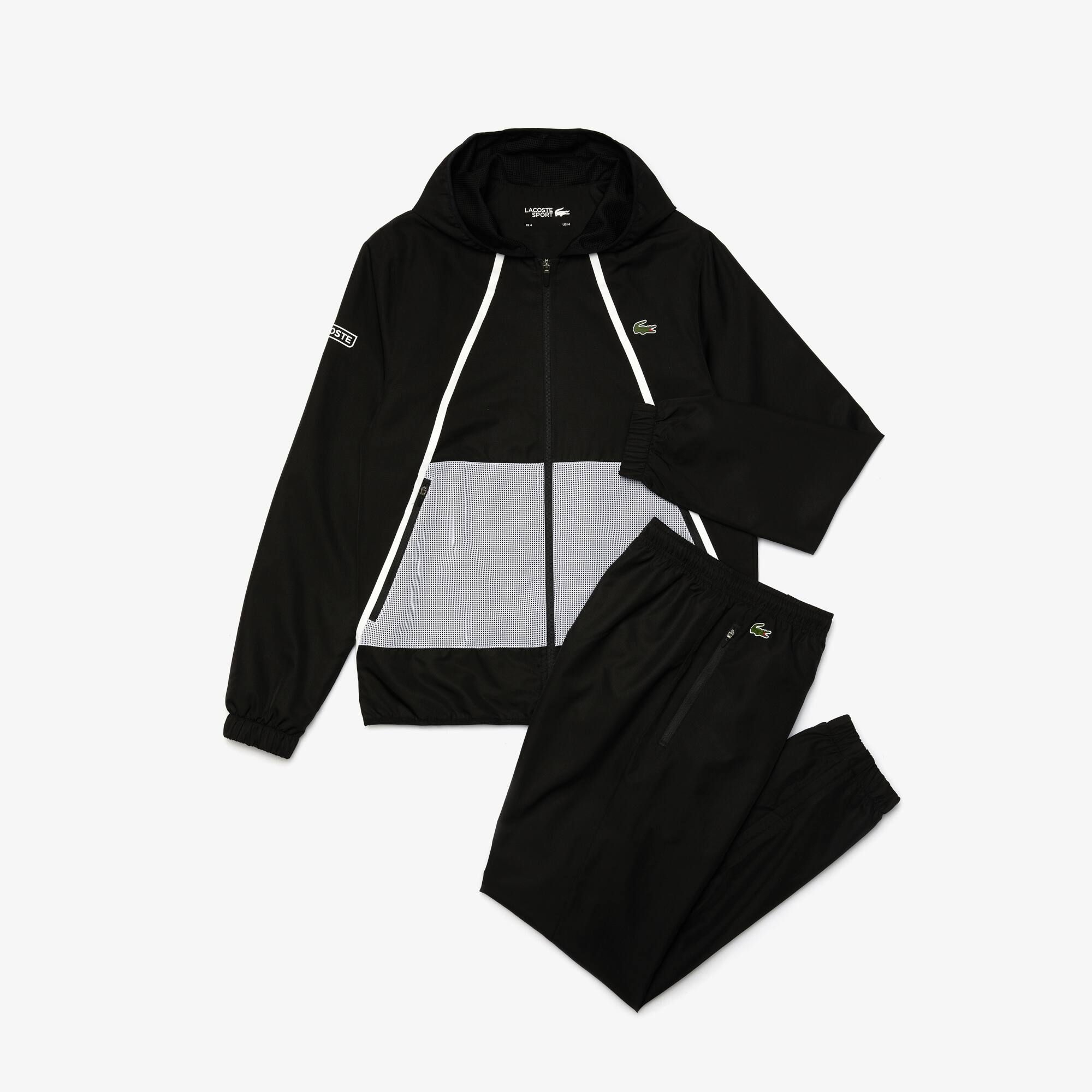 lacoste tracksuit black